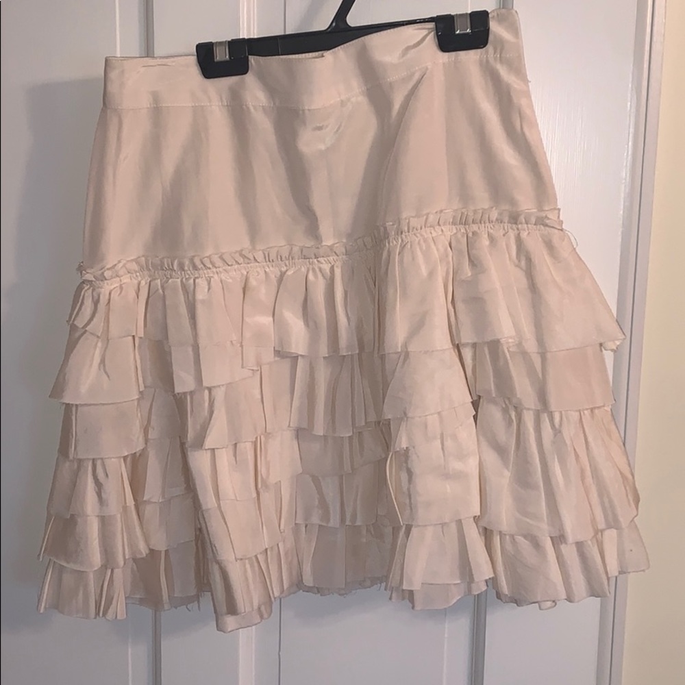 Zara woman silk ruffle skirt
